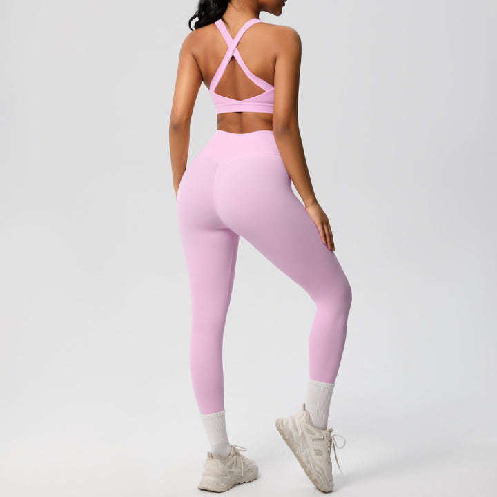 Damen Sport-BH und hochleistungs Leggings Set mit atmungsaktivem Design Drune