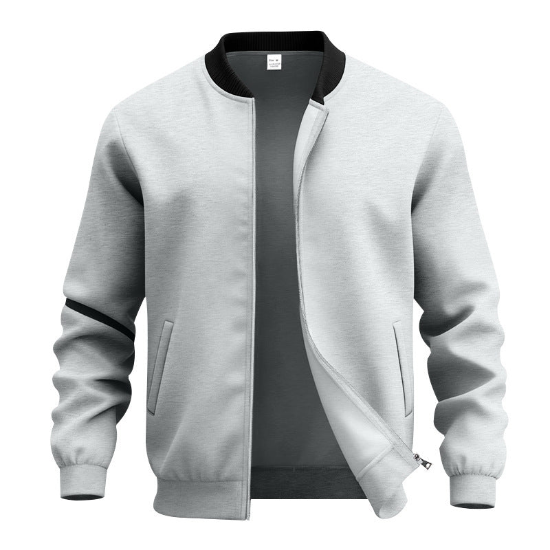 Herren nan stylische Bomberjacke mit elastischem Saum, Rippkragen und verdecktem Reißverschluss Drune