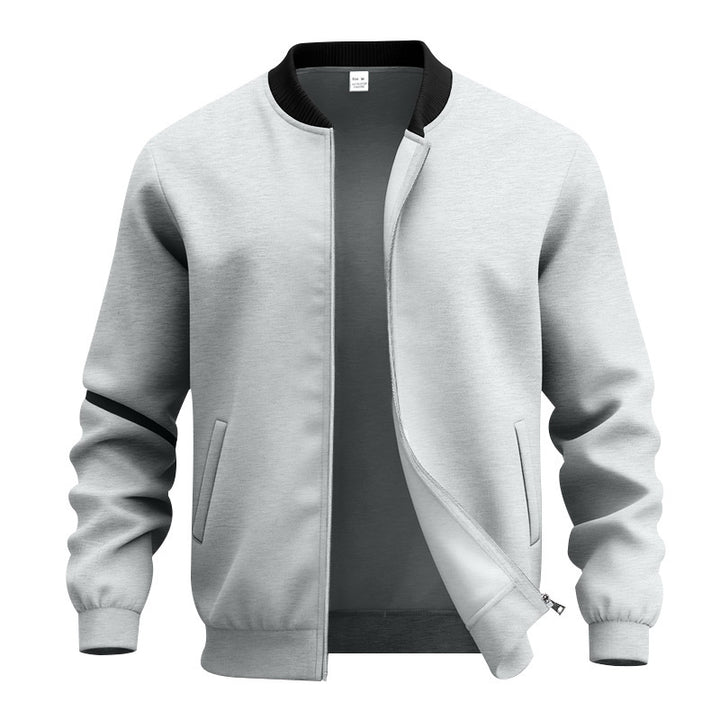 Herren nan stylische Bomberjacke mit elastischem Saum, Rippkragen und verdecktem Reißverschluss Drune