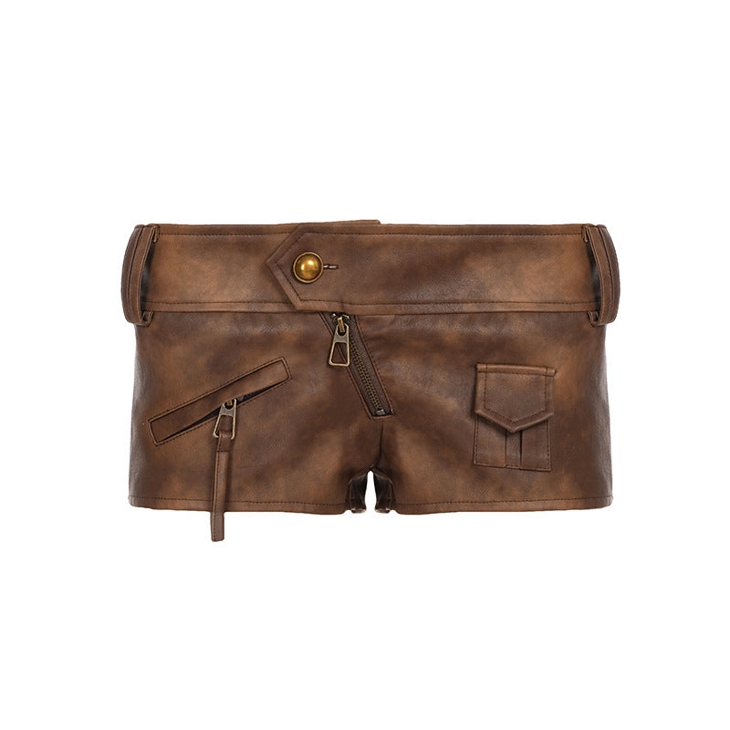 Damen Kunstleder Shorts Drune