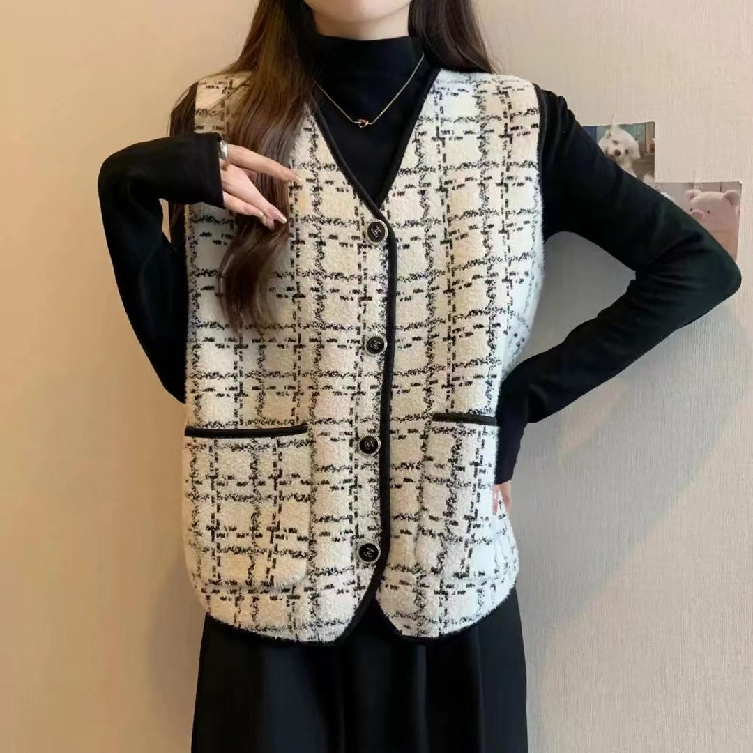 Damen modische Weste mit kontrastierenden Taschen Drune