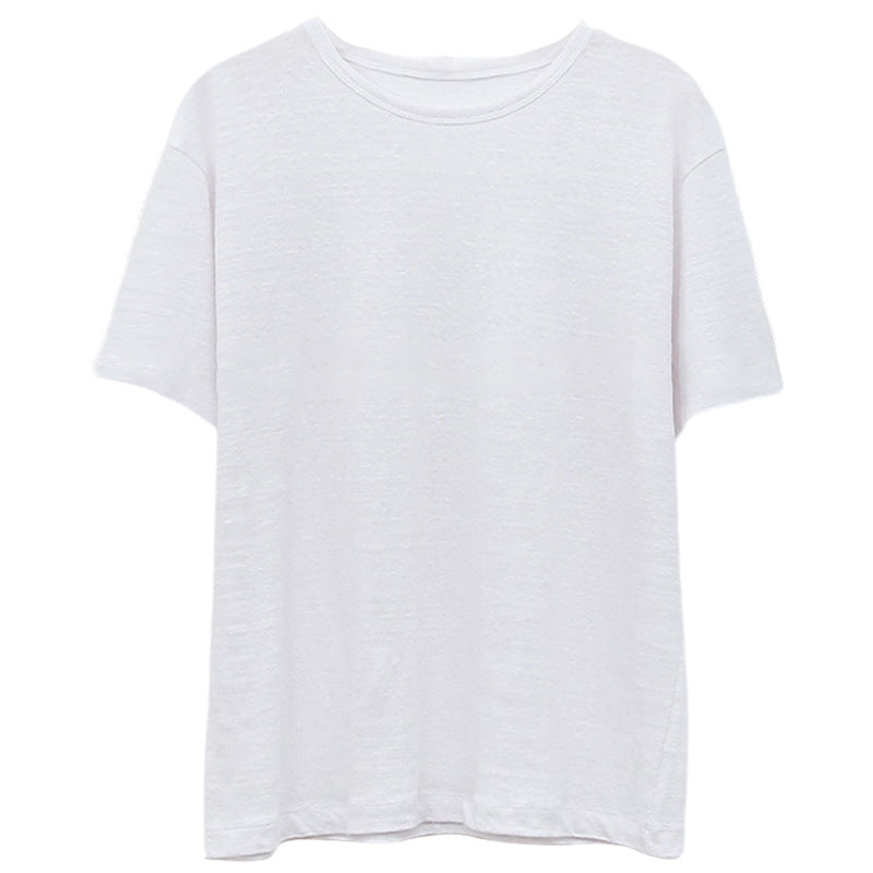 Damen lässiges Oversize T-Shirt aus atmungsaktiver Baumwollmischung mit strukturierter Oberfläche Drune