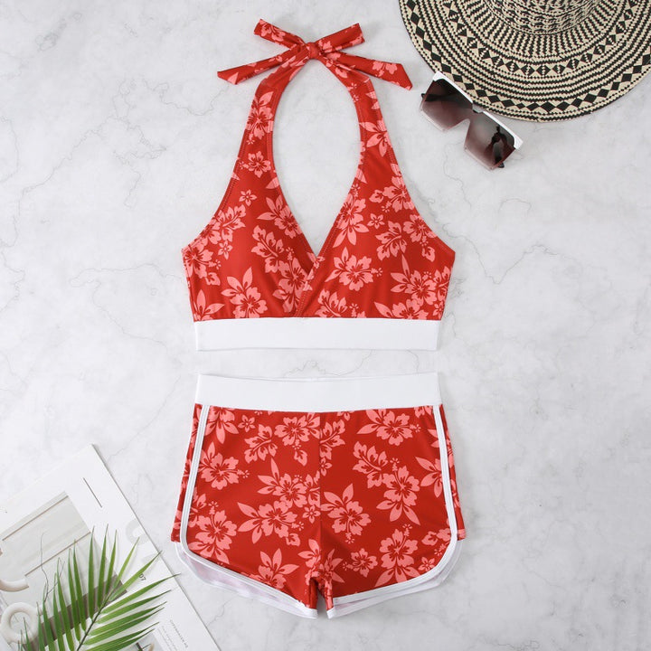 Damen Schwimmanzug mit modischen Blumenmustern Drune