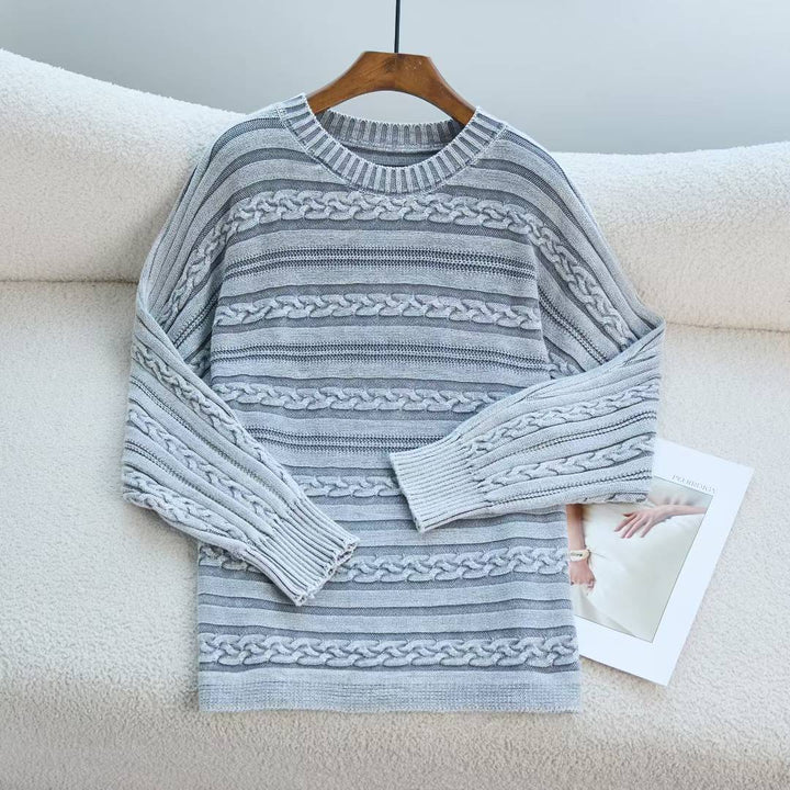 Damen Strickpullover mit strukturiertem Zopf-Design und modernem Schnitt Drune
