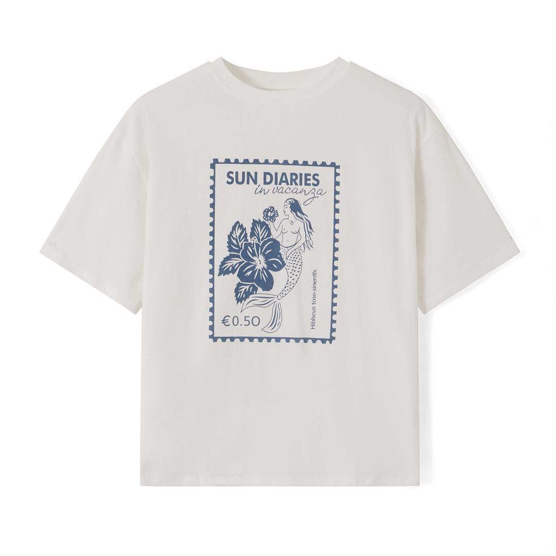 Damen T-Shirt mit künstlerischem Motiv im Vintage-Stil Drune