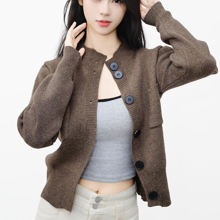 Damen Strickcardigan mit Knopfdetails und aufgesetzter Tasche Drune