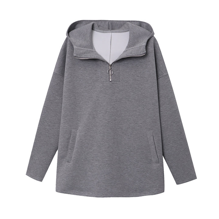 Damen lässiger Pulli mit hohem Kragen und Reißverschluss Drune