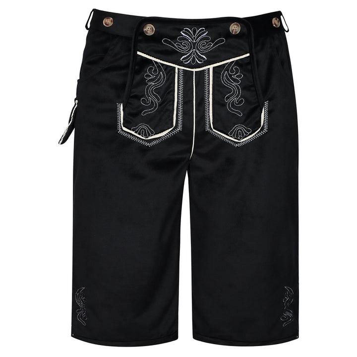 Herren nan kurze Trachtenhose mit besticktem Hosenlatz und Komfortbund Drune
