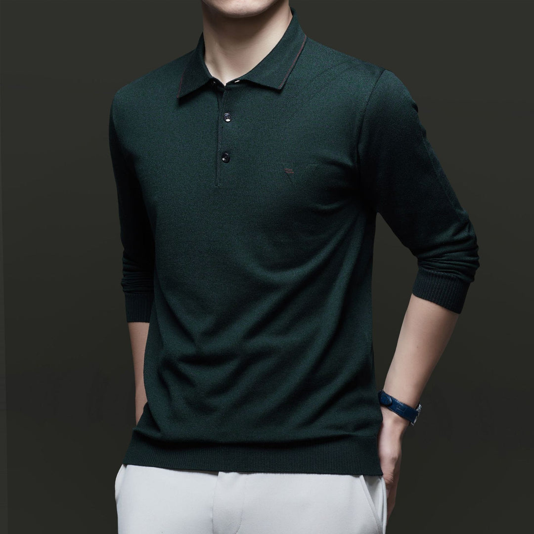 Herren Pullover mit poloartigem Kragen und modernen Akzenten Drune
