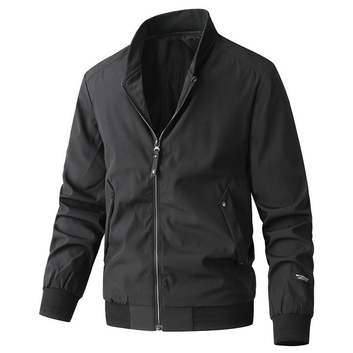 Herren stylische Freizeitjacke mit modischem Stehkragen Drune