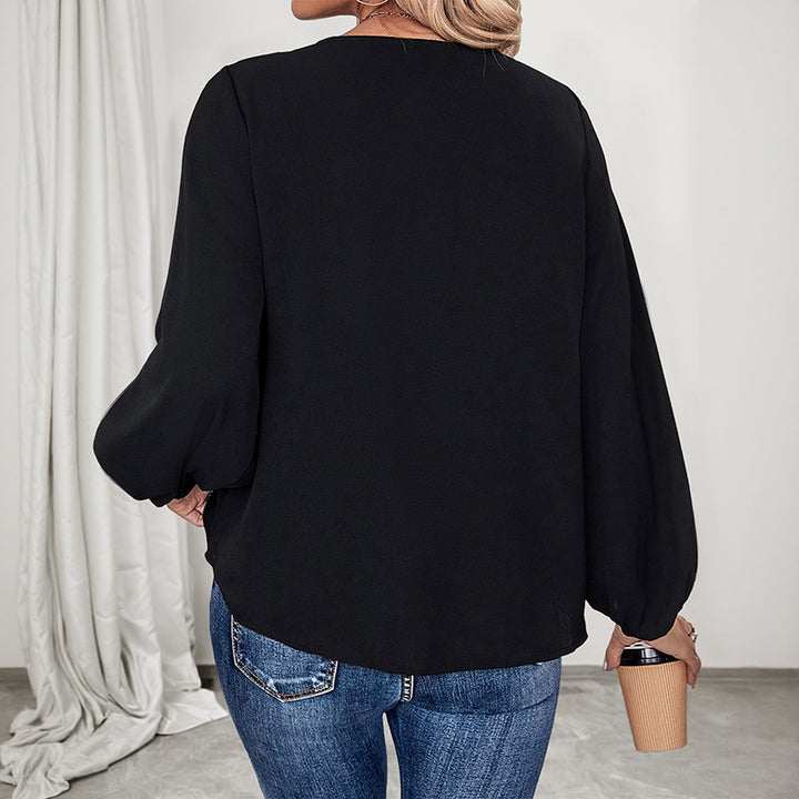 Damen elegante Bluse mit tierischem Muster und lässigem Schnitt Drune