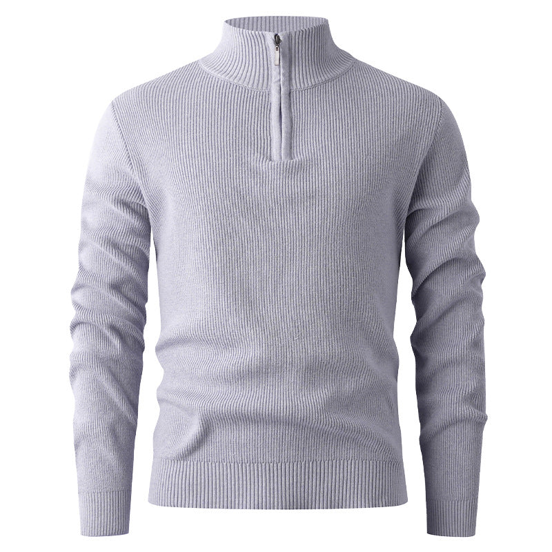 Herren Pullover mit Stehkragen und zusätzlichem Reißverschluss Drune