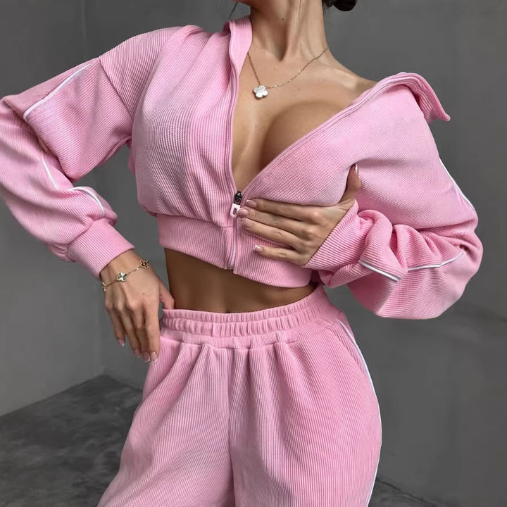 Damen Entspanntes Loungewear-Set mit Kapuze und weitem Schnitt Drune