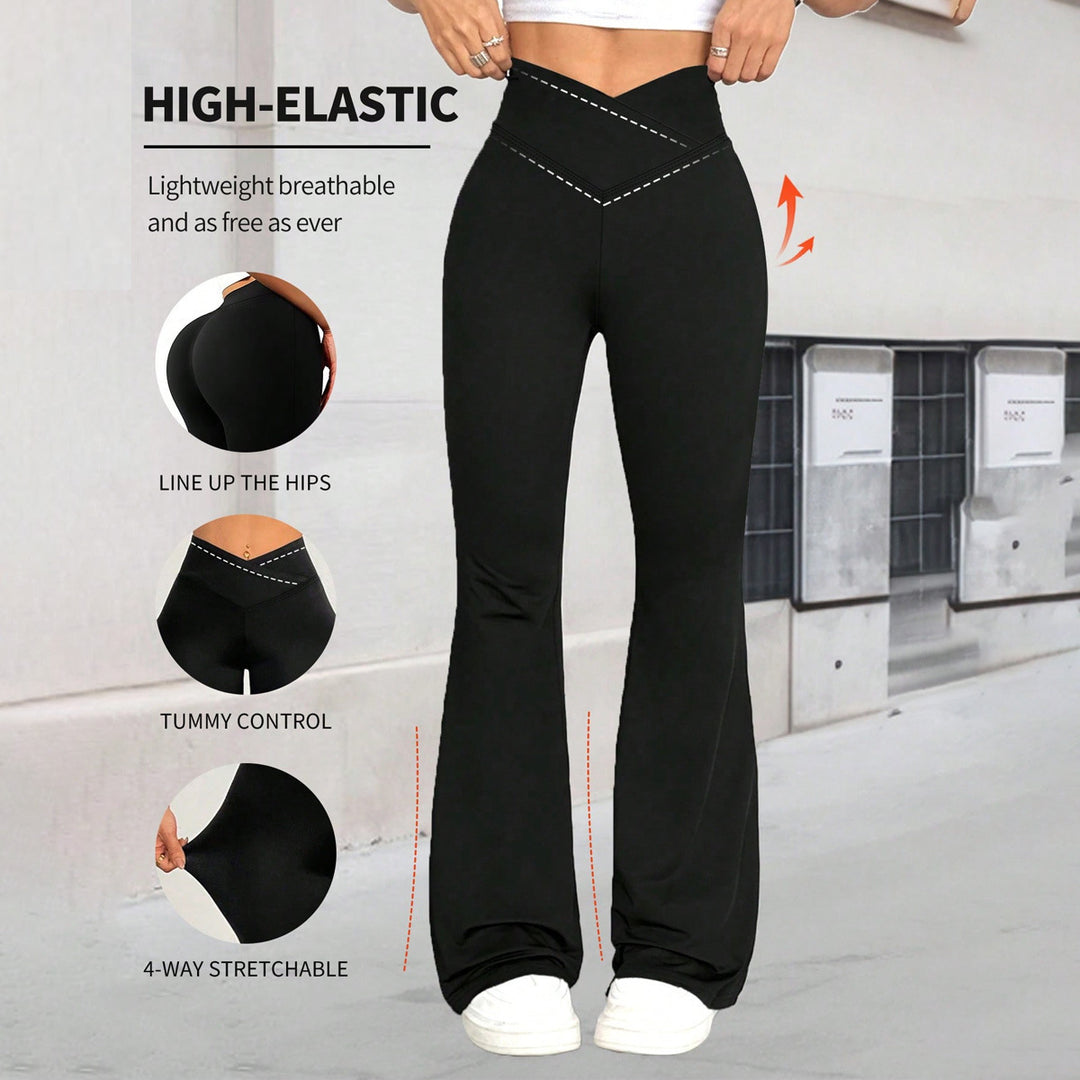 Damen Hochgeschnittene Yoga-Leggings mit Bauchkontrolle und 4-Wege-Stretch Drune