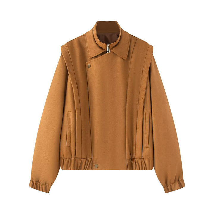 Damen modische Übergangsjacke mit asymmetrischem Schnitt und bequemen Taschen Drune
