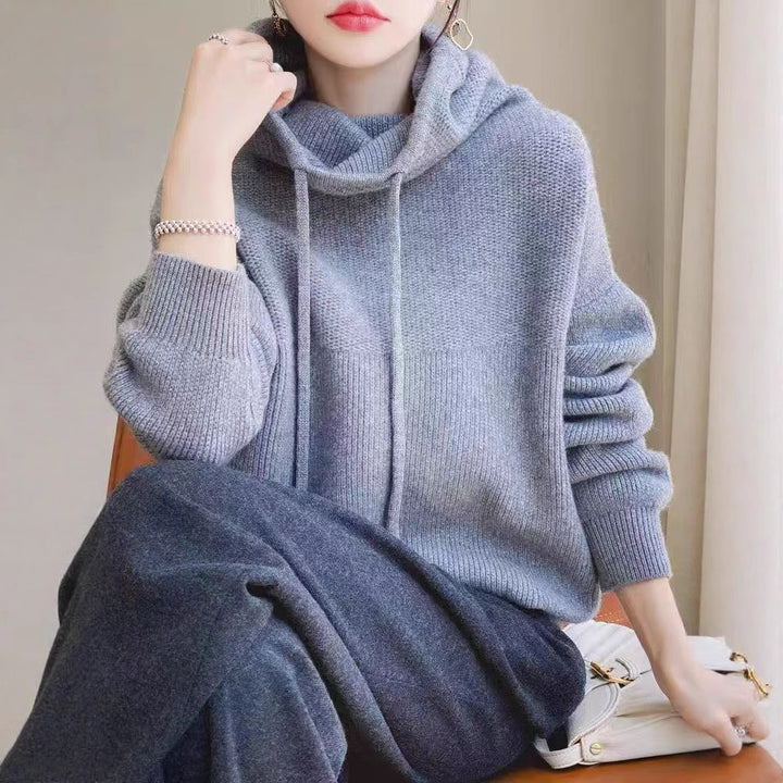 Damen Oversized-Pullover mit hohem Kragen und lässigem Schnitt Drune
