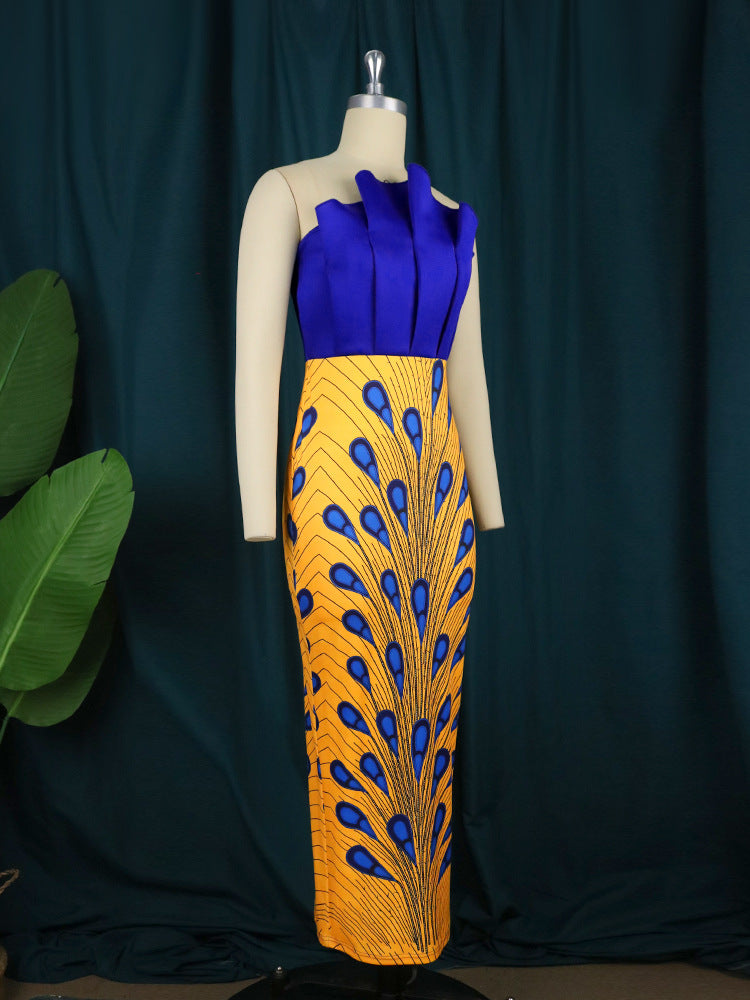 Damen figurbetontes Kleid mit extravaganten Muster Drune