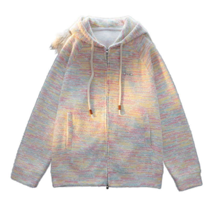 Damen Zip-Hoodie mit leicht strukturiertem Schlaufenmuster und praktischen Taschen Drune