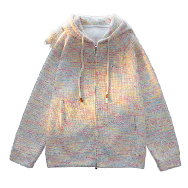Damen Zip-Hoodie mit leicht strukturiertem Schlaufenmuster und praktischen Taschen Drune
