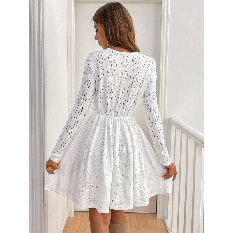 Damen Freizeitkleid mit dekorativer Spitzenverzierung Drune