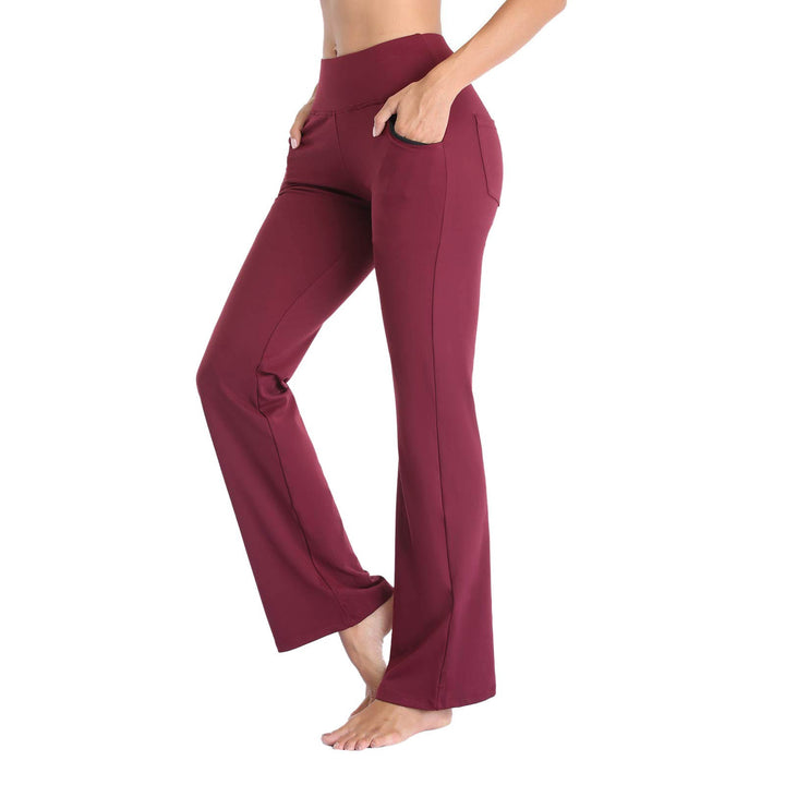 Damen Bequeme Bootcut-Hose mit elastischem Bund und funktionalen Taschen Drune