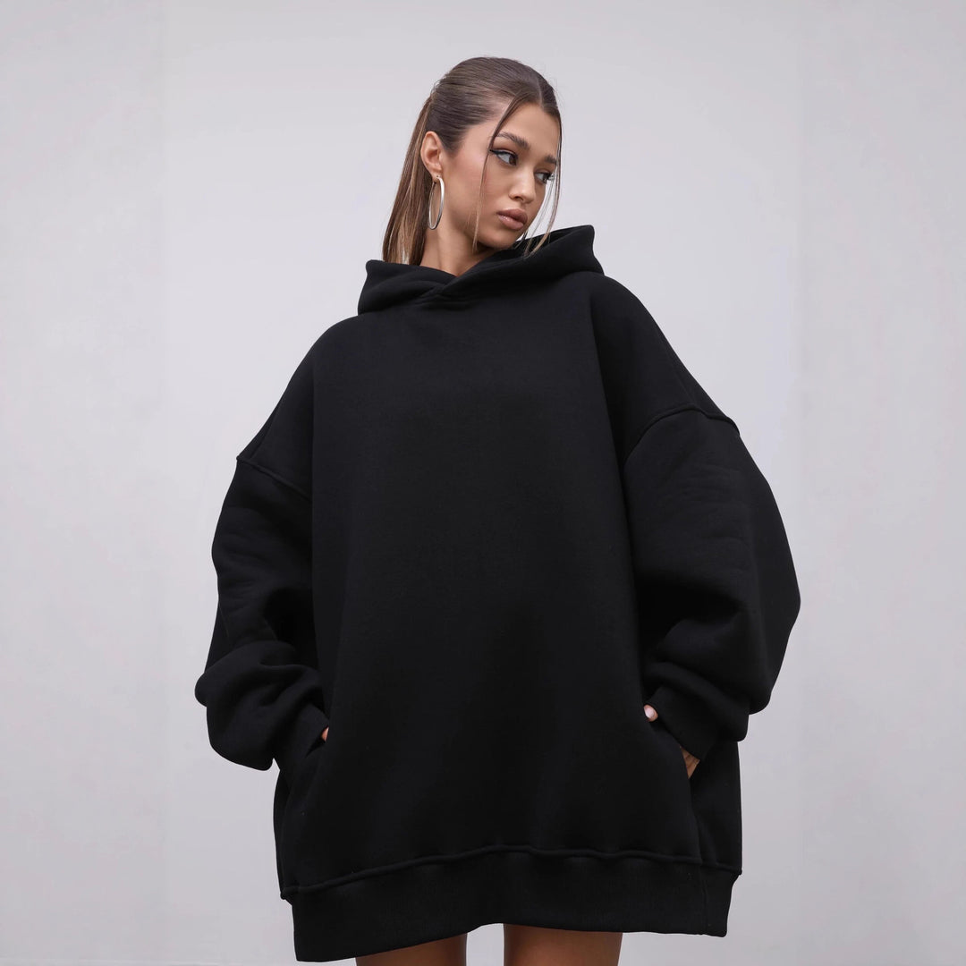 Damen Oversized Kapuzenpullover Drune