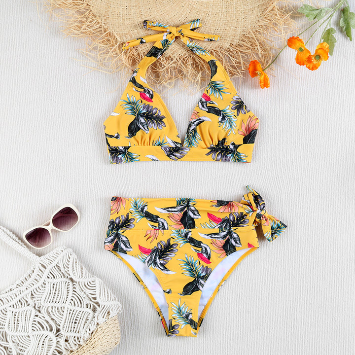 Damen Bikini-Set mit verspieltem Haltertop und hochgeschnittenem Höschen Drune