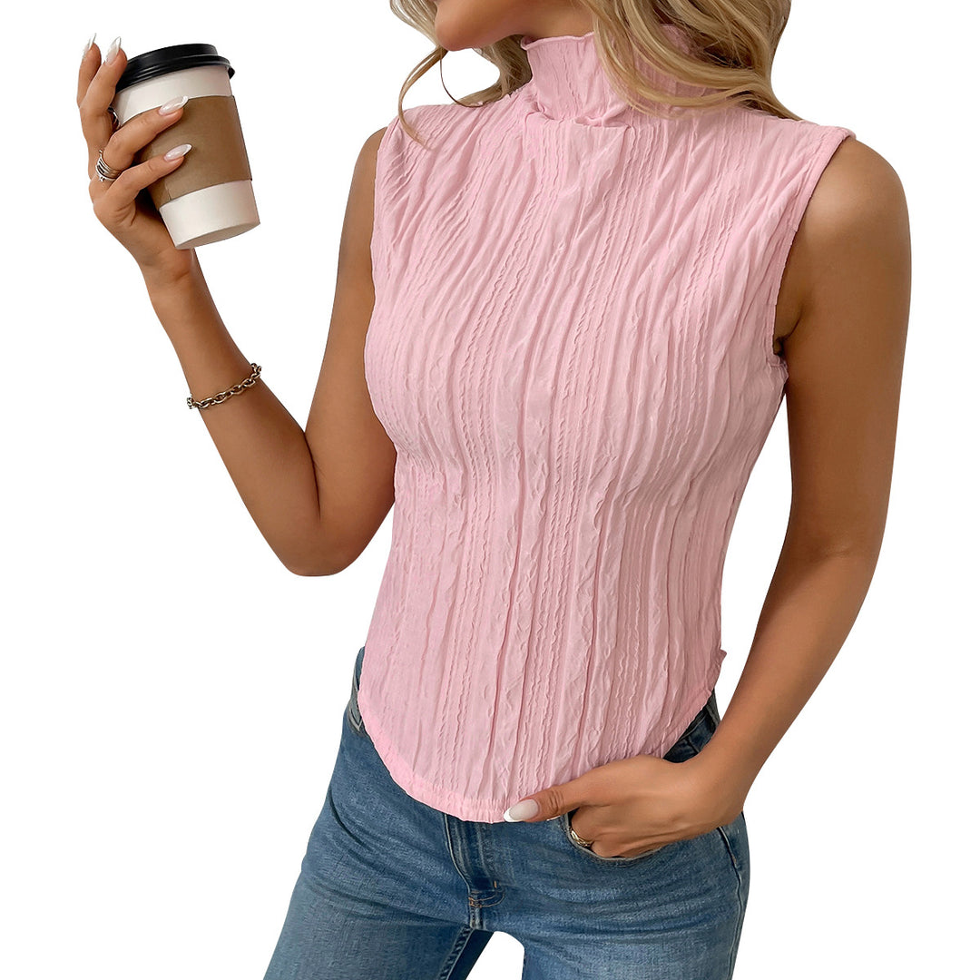 Damen Hochgeschlossenes Top mit strukturiertem Design Drune
