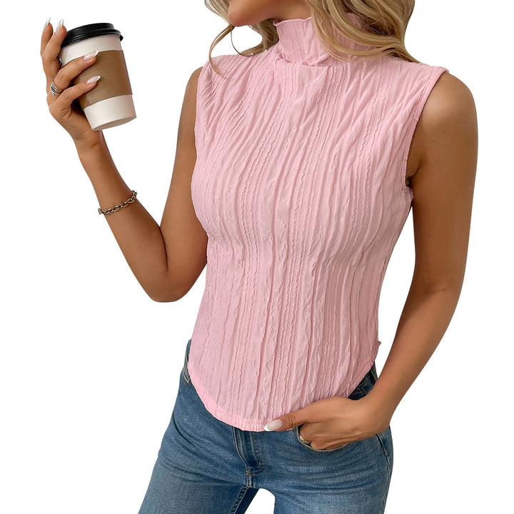 Damen Hochgeschlossenes Top mit strukturiertem Design Drune