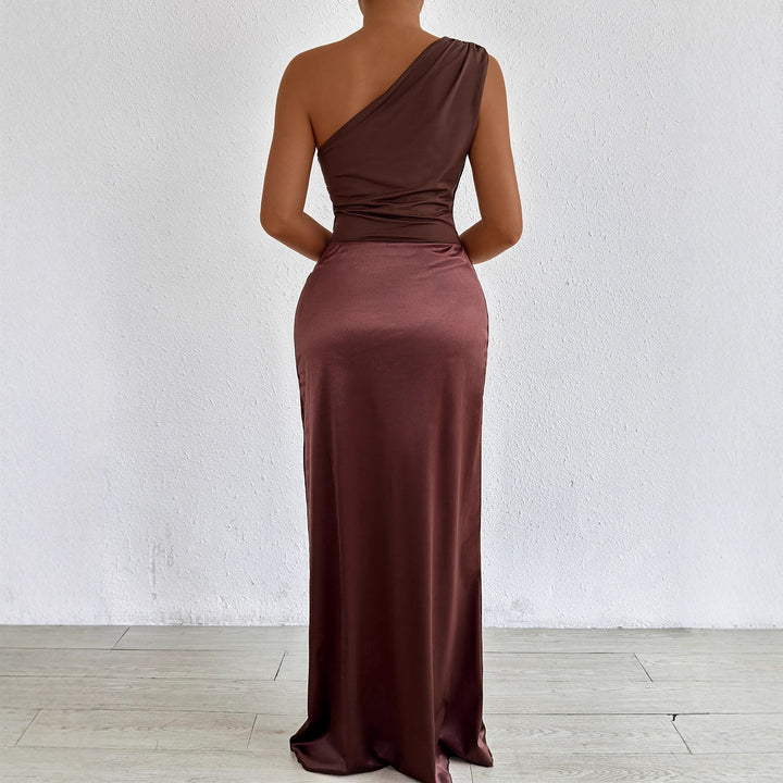 Damen Elegantes und figurbetontes Abendkleid mit asymmetrischem Ausschnitt Drune