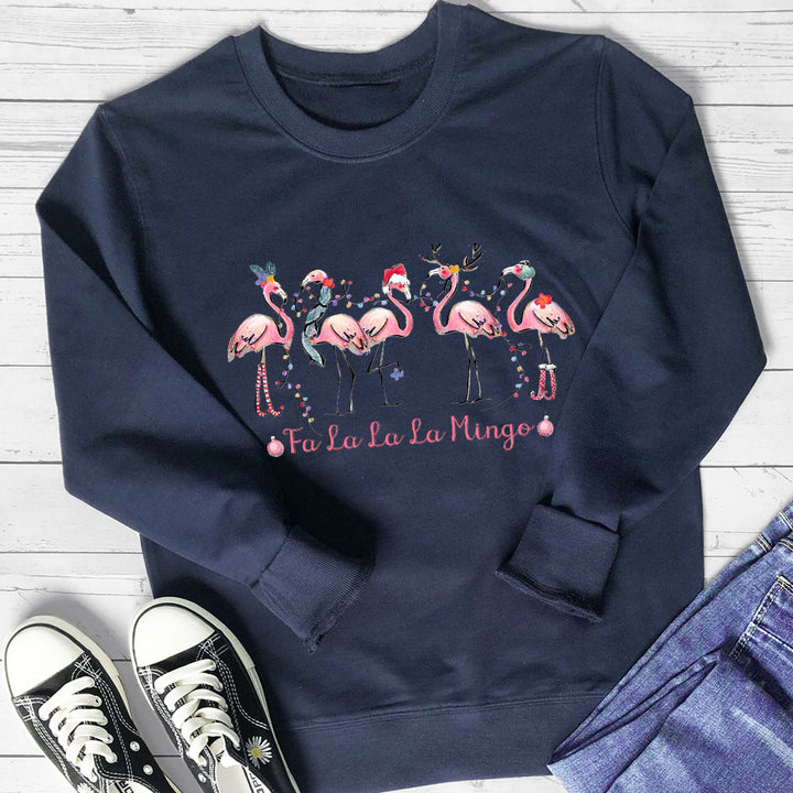 Damen Sweatshirt mit originellem Flamingo-Motiv und lässigem Schnitt Drune