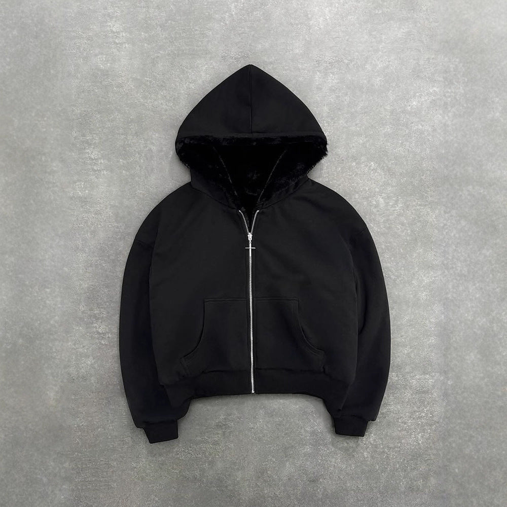 Damen Kapuzenpullover mit weichem Innenfutter und hochwertigem Reißverschluss Drune