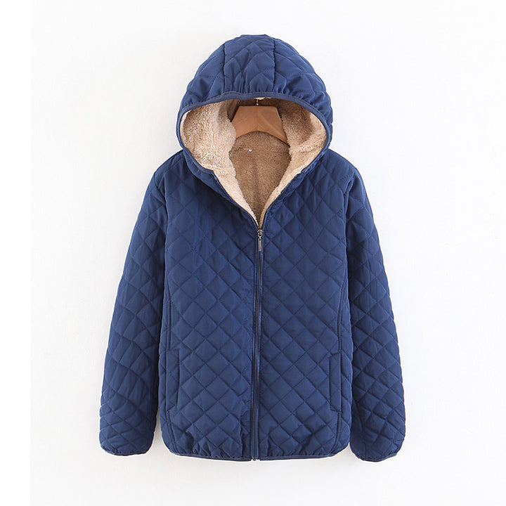 Damen gesteppte Winterjacke mit kuscheligem Innenfutter und Kapuze Drune