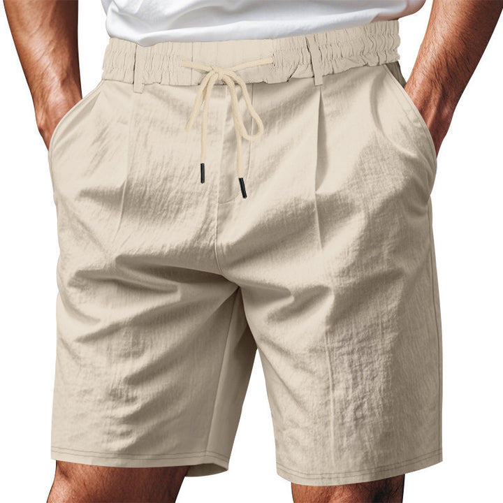 Herren nan knielange leichte Funktionsshorts mit Elastikbund, Kordelzug und tiefen Eingrifftaschen Drune