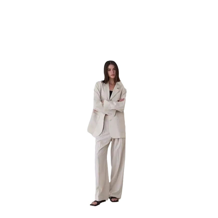 Damen elegante hoch geschnittene Plissee-Hose Drune