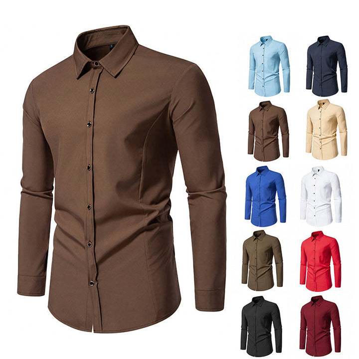 Herren modisches Langarmhemd mit elegantem Schnitt Drune