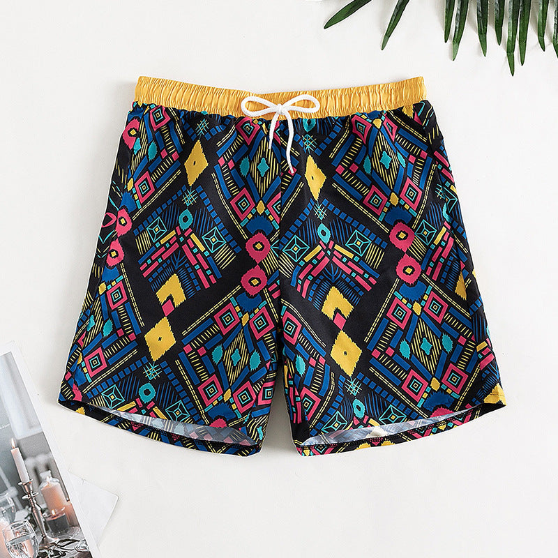 Damen Badeshorts mit buntem geometrischem Muster Drune