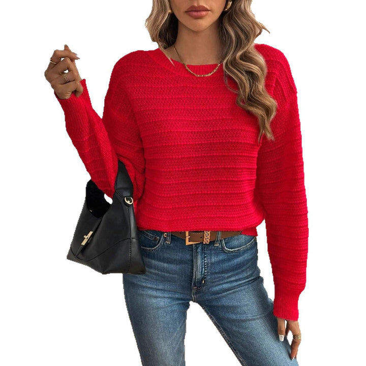 Damen Strickpullover mit verspieltem Schleifendetail im Rücken und modernem V-Ausschnitt Drune
