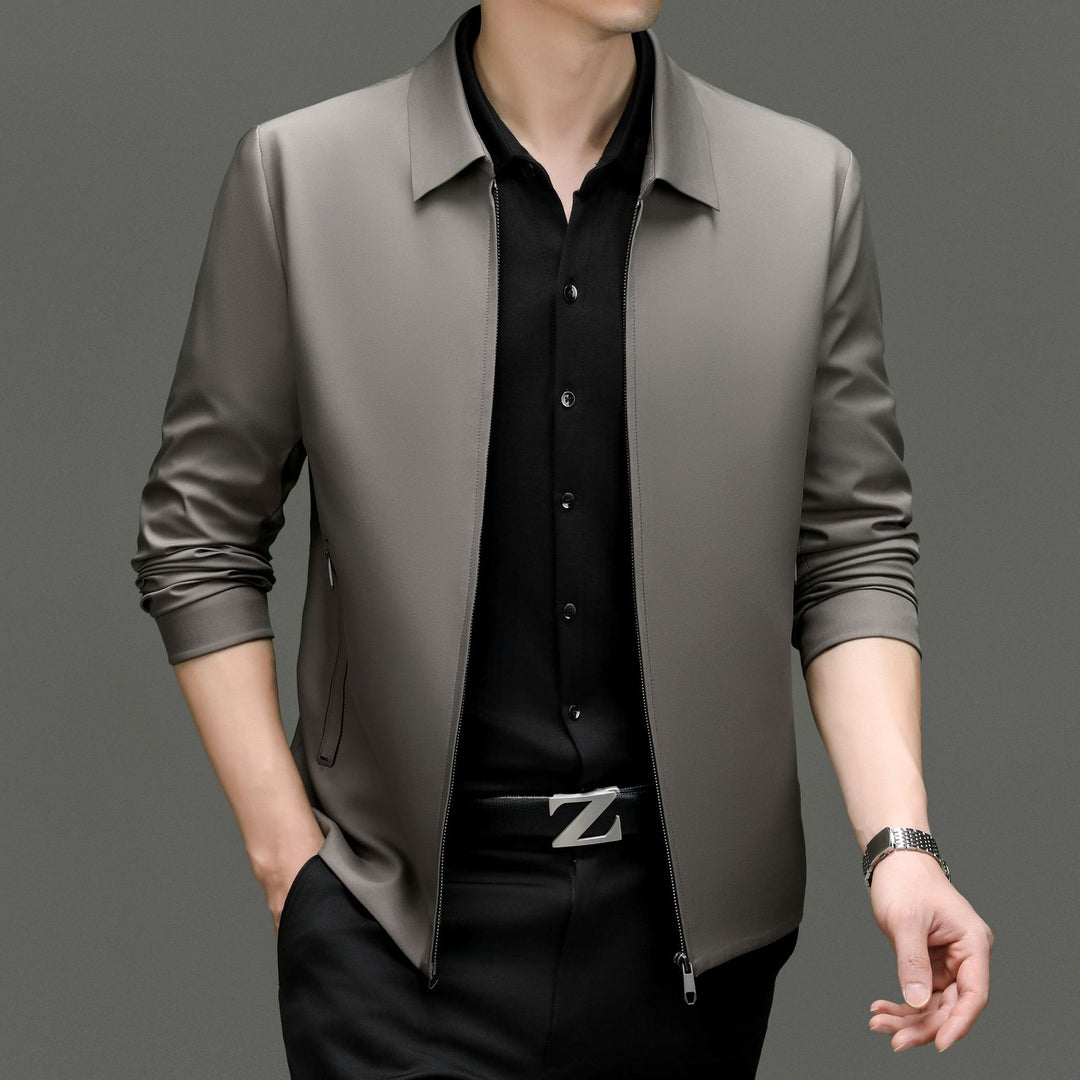 Herren moderne Übergangsjacke mit sportlichem Stehkragen und praktischen Reißverschlusstaschen Drune