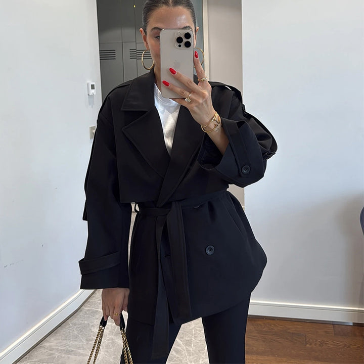 Damen Modischer Oversize-Trenchcoat Drune