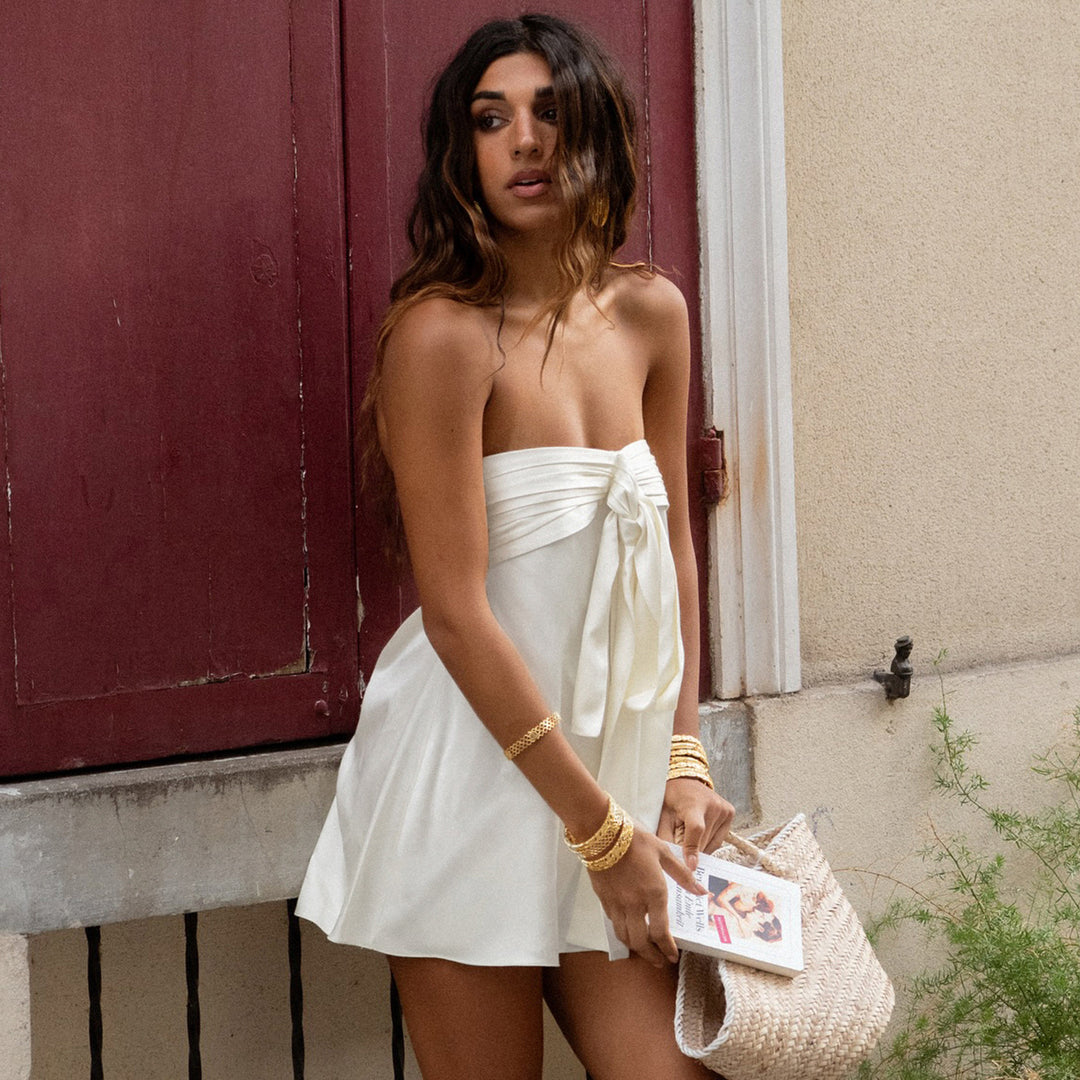 Damen Eleganter Sommerrock mit Schmuckbund Drune