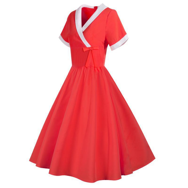 Damen Midikleid mit klassischem Wickeldesign und Taillenbindung Drune