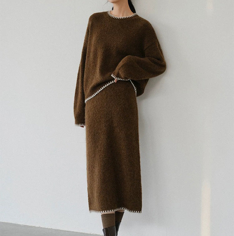 Damen Strickensemble mit lässigem Schnitt und dekorativen Details Drune