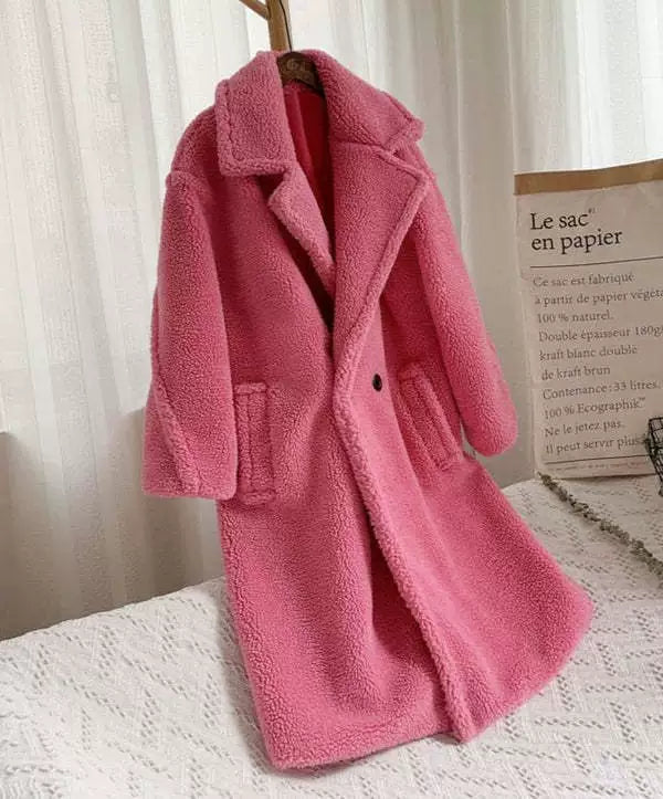 Damen gemütlicher oversized Wintermantel mit weichem Teddyfell Drune