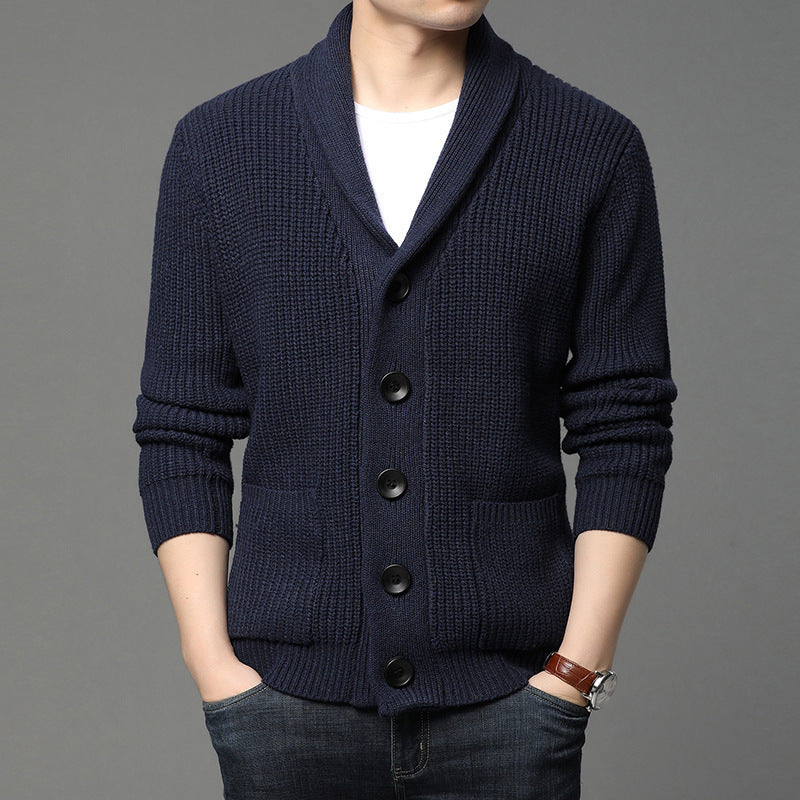 Herren Strickjacke mit Schalkragen und praktischen Taschen Drune