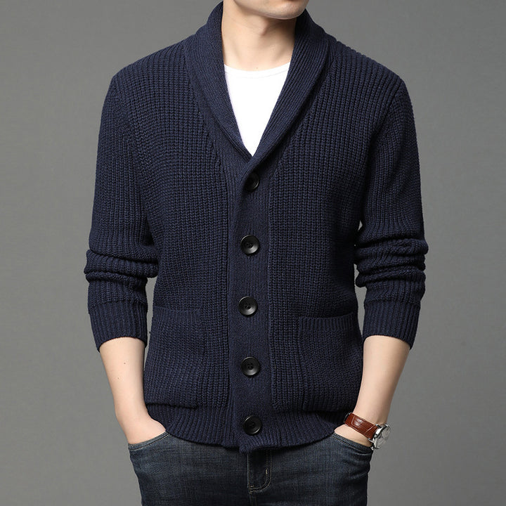 Herren Strickjacke mit Schalkragen und praktischen Taschen Drune