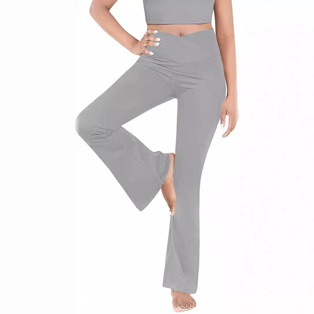 Damen lässige Bootcut-Leggings mit hohem Bund und atmungsaktivem Material Drune