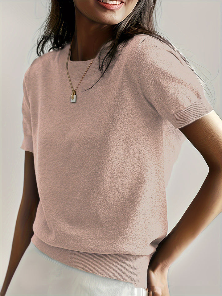 Damen Feinstrickpullover mit kurzarmiger Silhouette und weich fließendem Material Drune