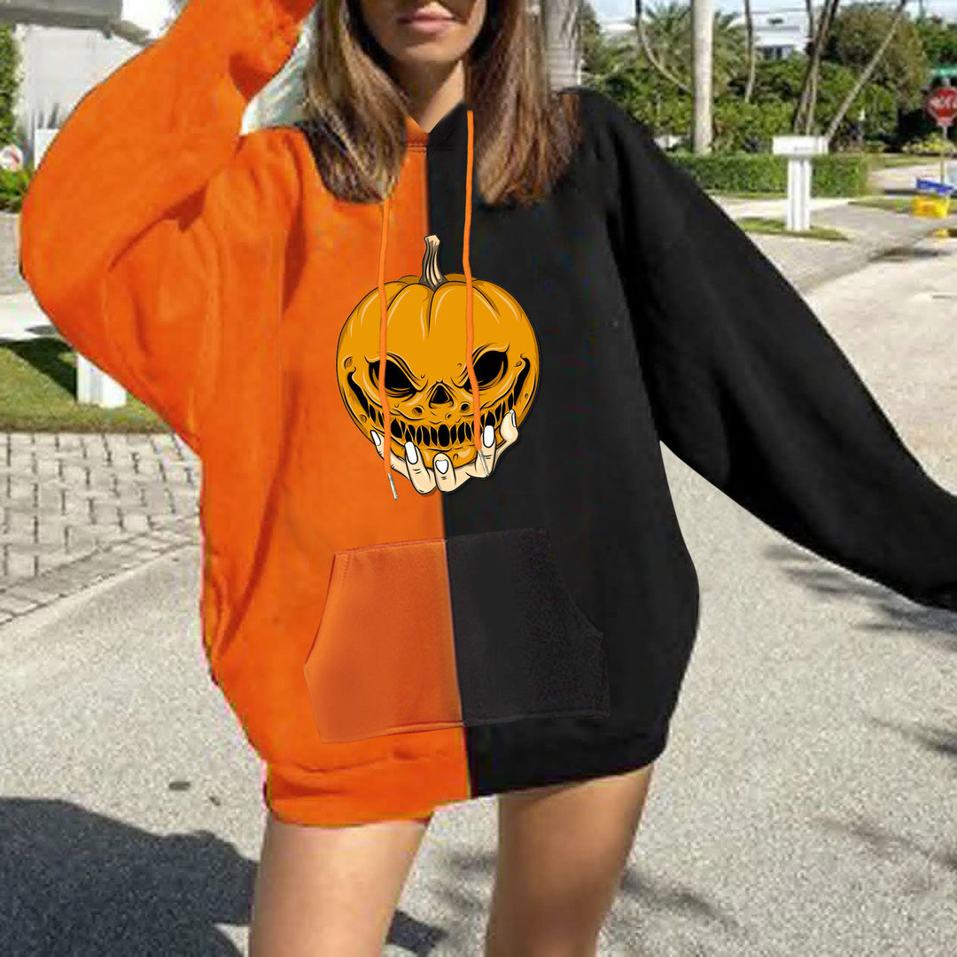 Damen Kapuzenpullover mit fröhlichem Halloween-Motiv Drune