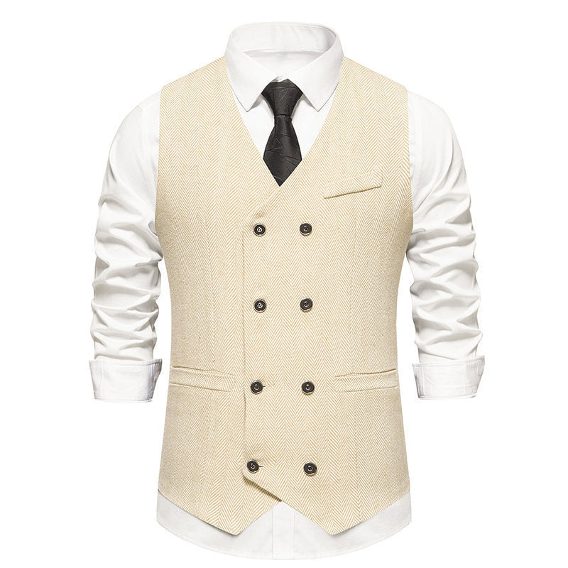 Herren elegante doppelreihige Weste Drune